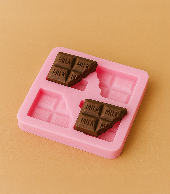 Silicone Mould - Bitten Chocolate Bar (4 Cavity)