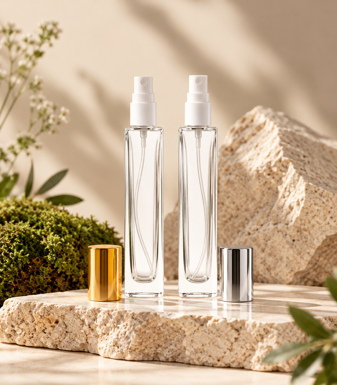 Perfume Bottle Rectangle Clear - Glass