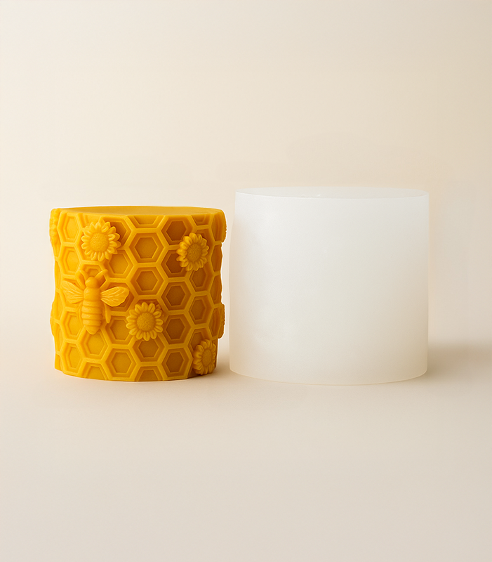 Honeycomb Cylinder Silicone Mould – Nature Inspired