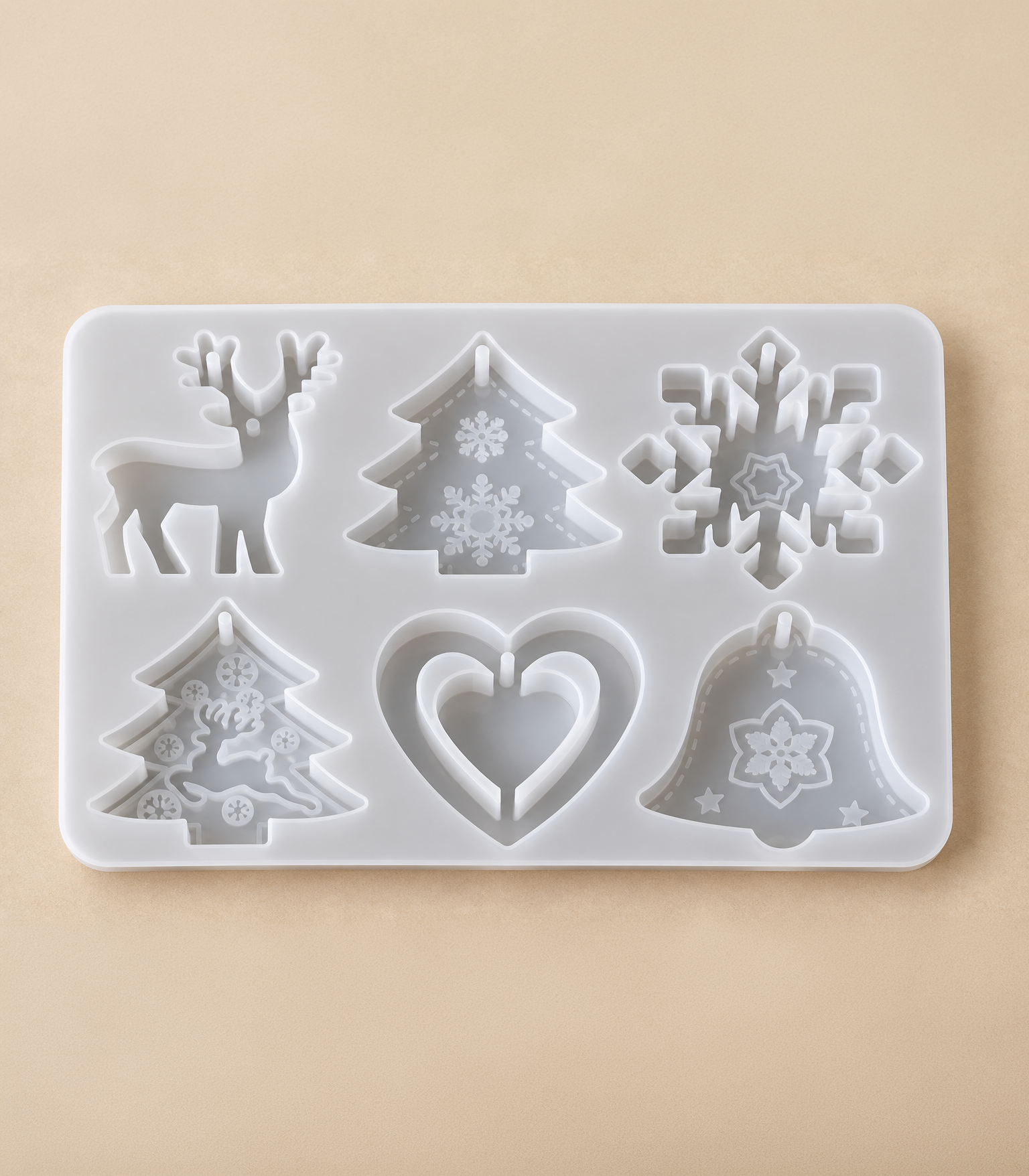 Silicone Mould – Holiday Ornament Set (6 Cavity)