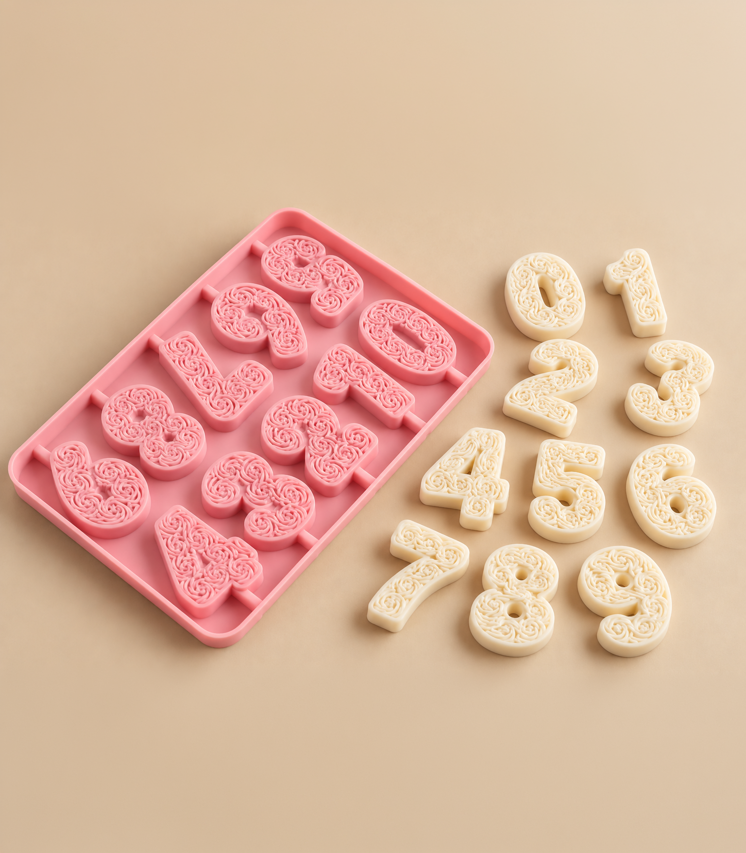 Silicone Mould – Numbered Birthday Candles (10 Cavities)